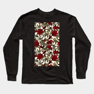 Red and white fish pattern Long Sleeve T-Shirt